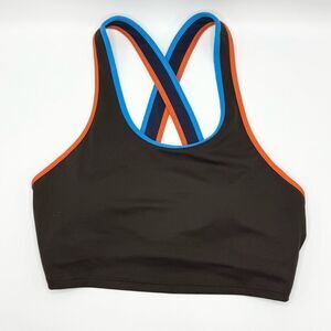 Cotopaxi Brown and Blue Sports Bra X-Back Design